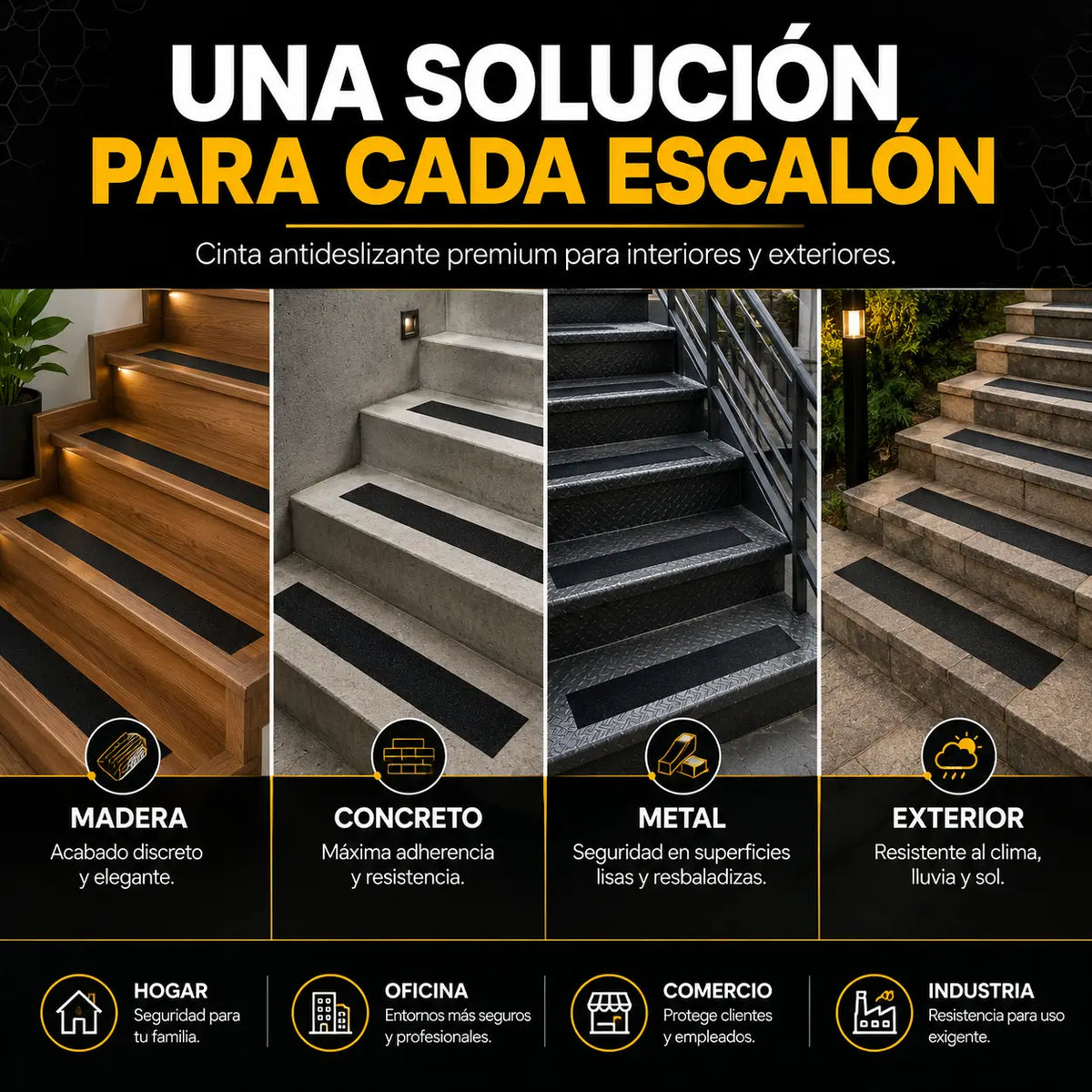SafeStep Pro®: Cinta Antideslizante de Alta Tracción