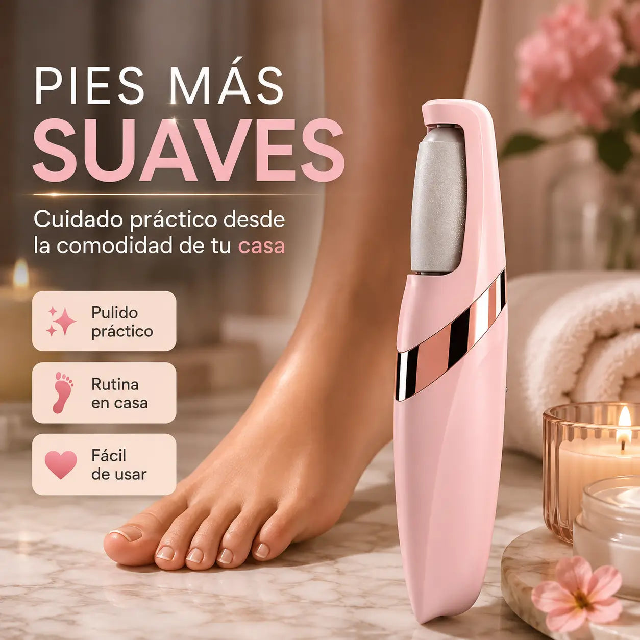 SoftStep®: Removedor eléctrico de callos para mantener tus pies suaves y cuidados desde casa.