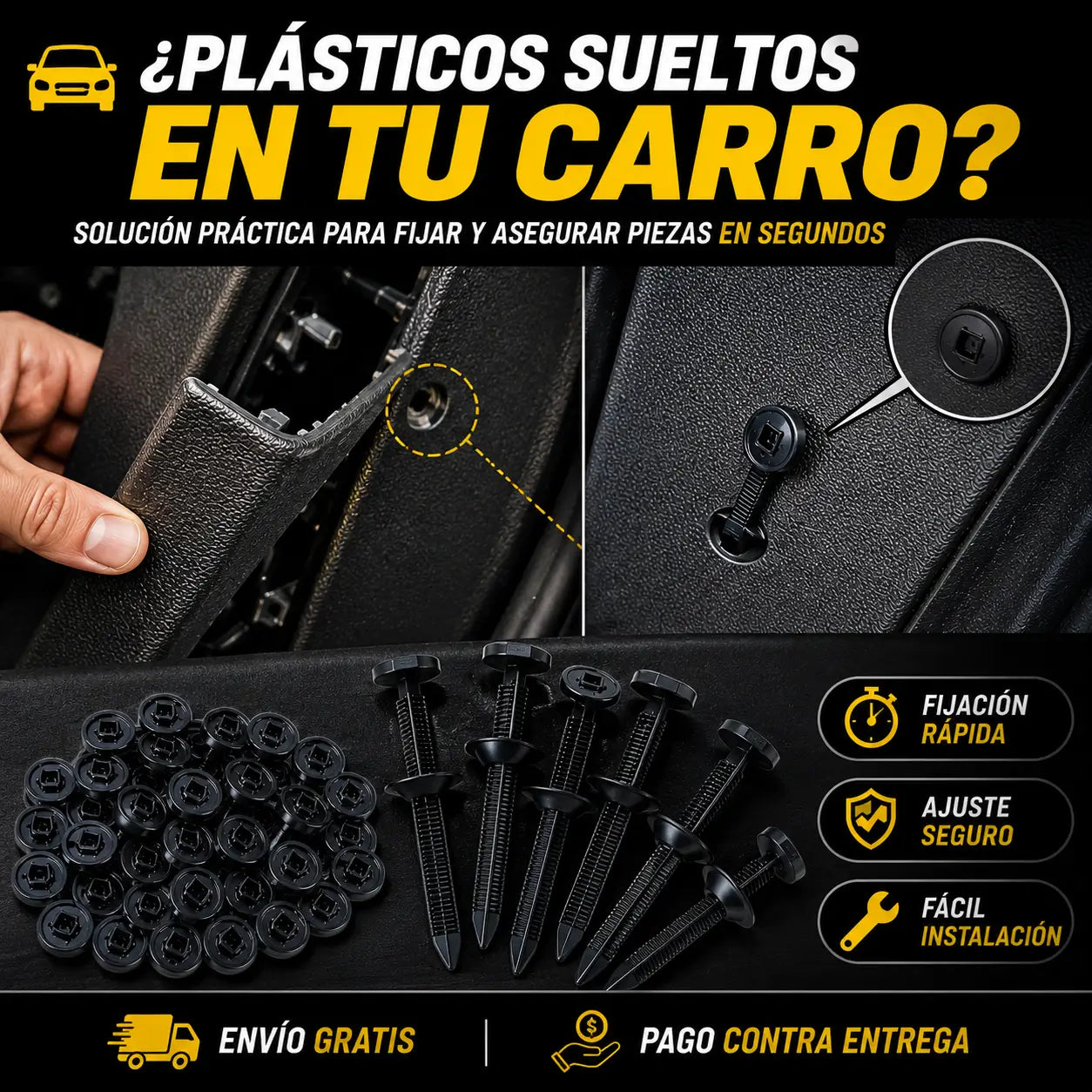 AutoFix Pro®️: Kit de 100 Hebillas Universales de Nylon