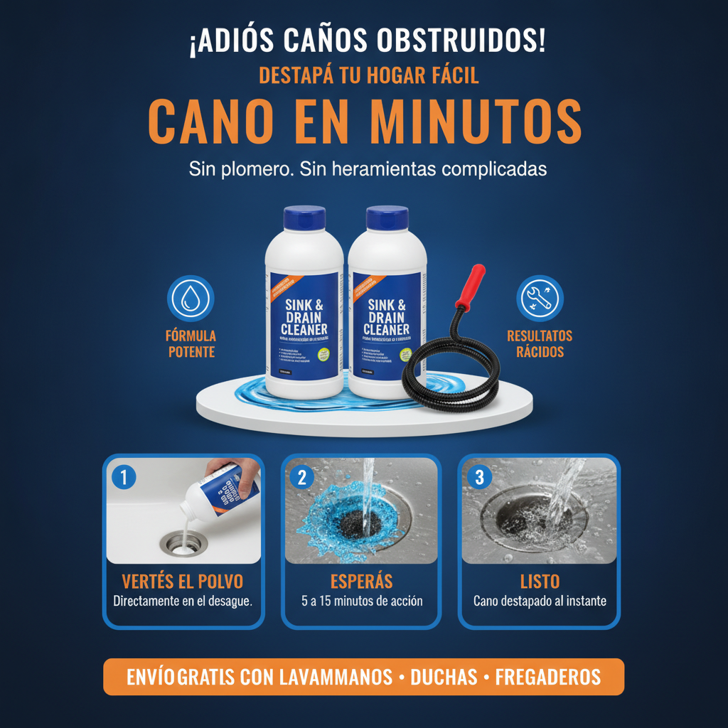 DrainMax Pro® — Kit Destapacañerías 2x1 + Pinza de Regalo