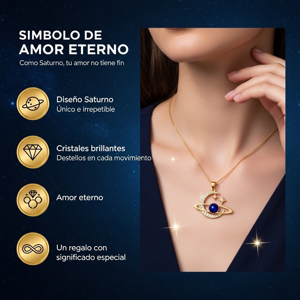 AstroLove®: Collar Saturno Símbolo de Amor Eterno