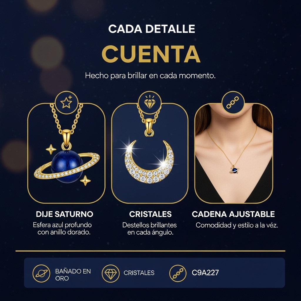 AstroLove®: Collar Saturno Símbolo de Amor Eterno