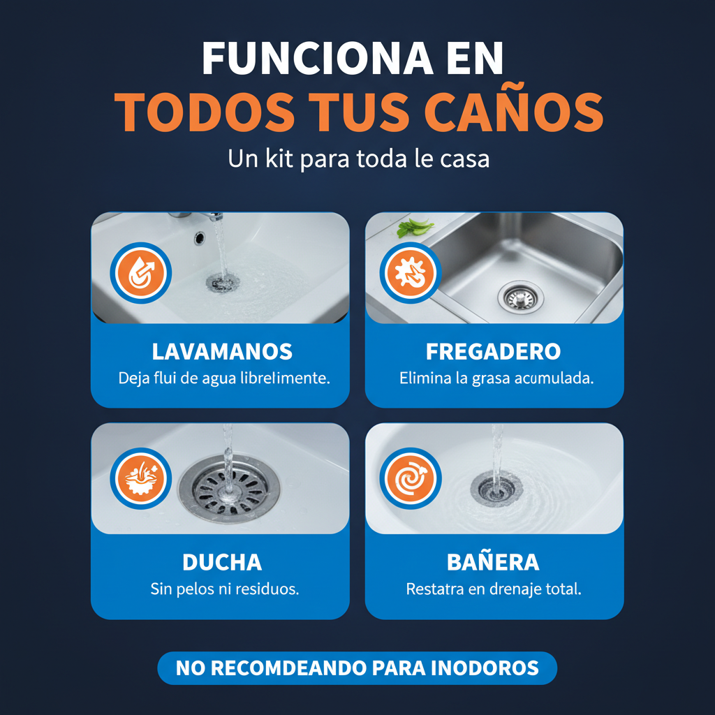 DrainMax Pro® — Kit Destapacañerías 2x1 + Pinza de Regalo