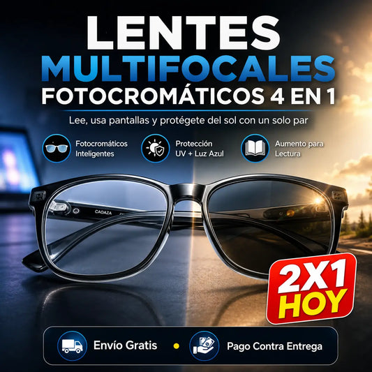 ¡PROMO 2X1! VisionPro®:  Lentes Multifocales Fotocromáticos 4 en 1