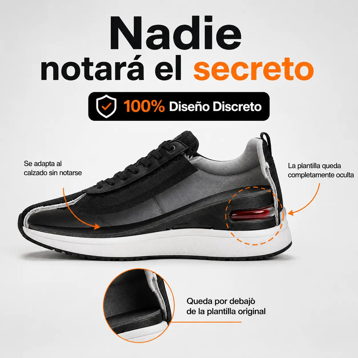 HeightStep®: Plantillas Elevadoras Invisibles Ajustables Hasta 6 cm