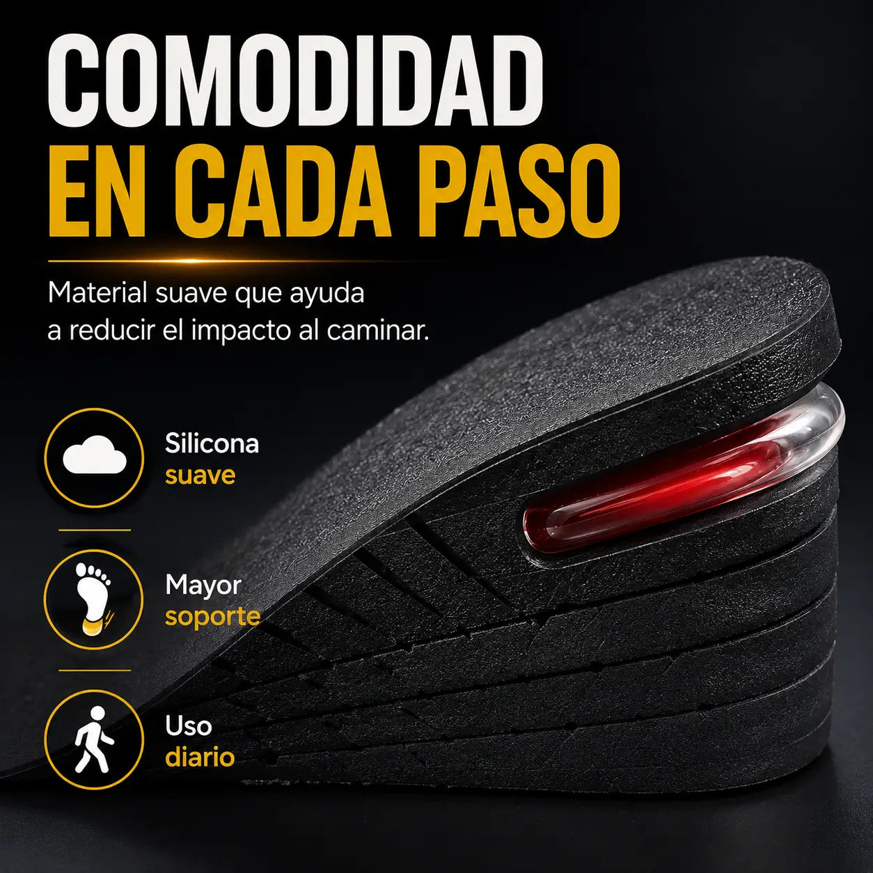 HeightStep®: Plantillas Elevadoras Invisibles Ajustables Hasta 6 cm