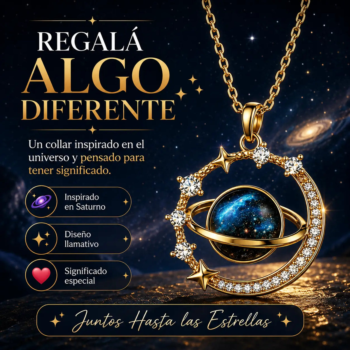 AstroLove®: Collar Saturno Símbolo de Amor Eterno