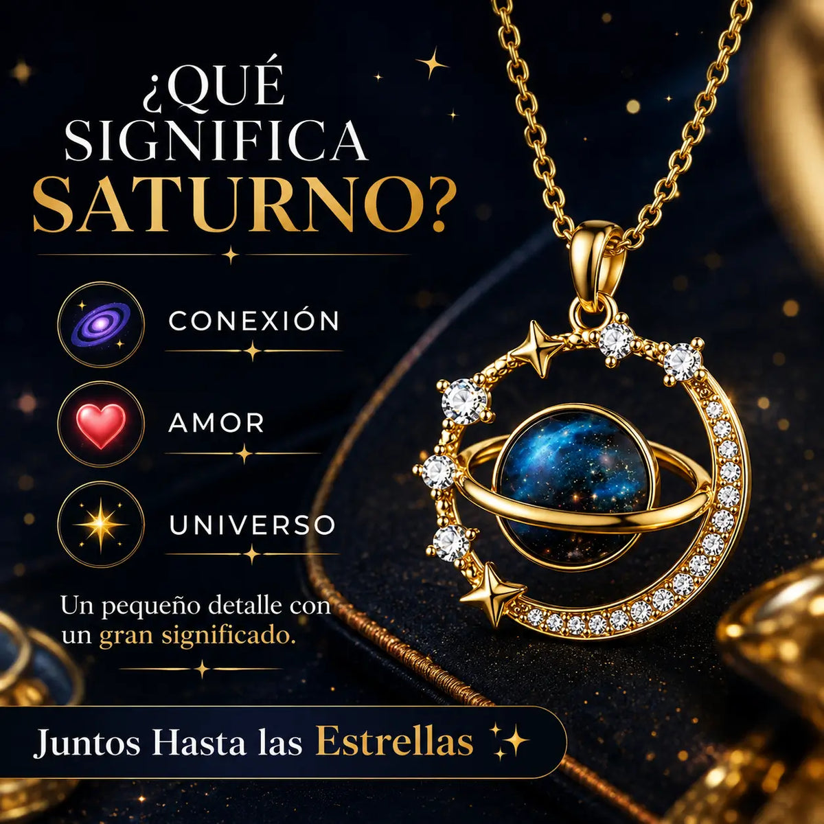 AstroLove®: Collar Saturno Símbolo de Amor Eterno