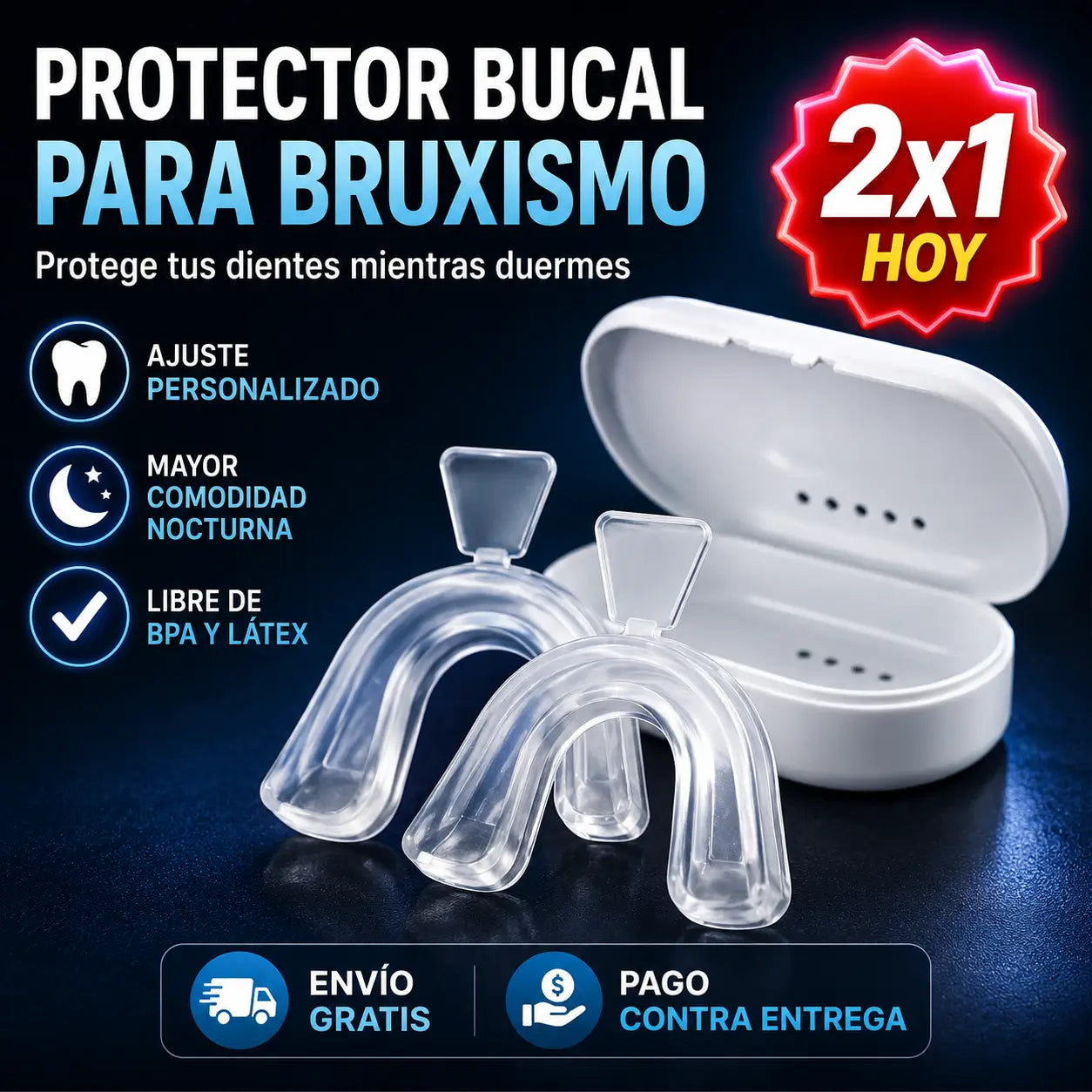 ¡PROMO 2X1! BruxShield®: Protector Bucal Moldeable para Bruxismo