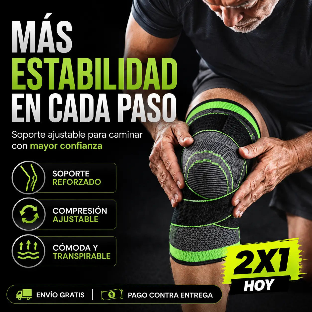 ¡PROMO 2X1! FlexiKnee®️: Rodillera de Compresión Ajustable Premium