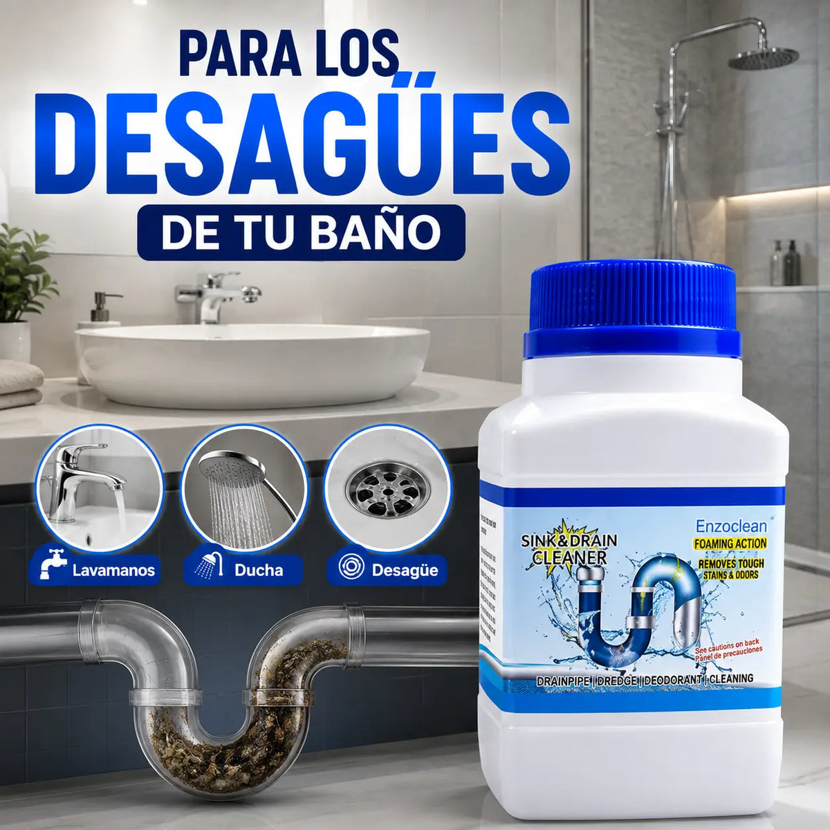 DrainMax Pro®: Kit Destapa cañerías 2x1 + Pinza de Regalo