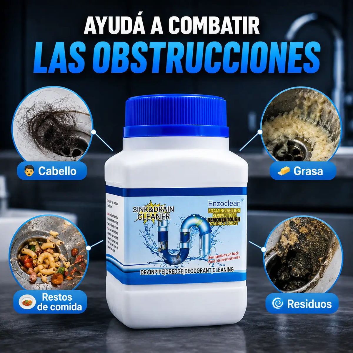 DrainMax Pro®: Kit Destapa cañerías 2x1 + Pinza de Regalo