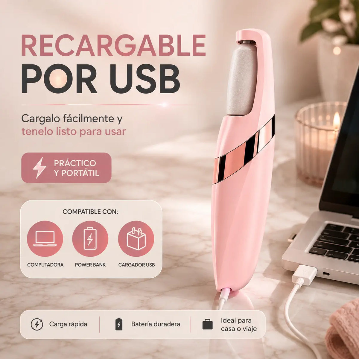 SoftStep®: Removedor eléctrico de callos para mantener tus pies suaves y cuidados desde casa.