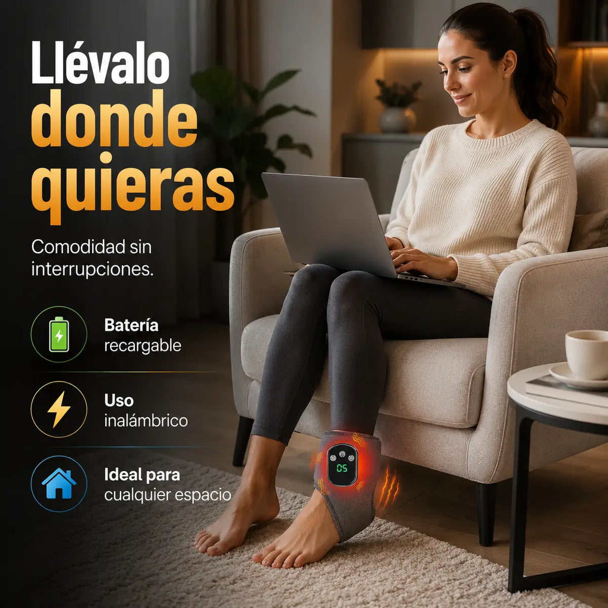 AnkleWave Pro®: Masajeador Térmico de Tobillo
