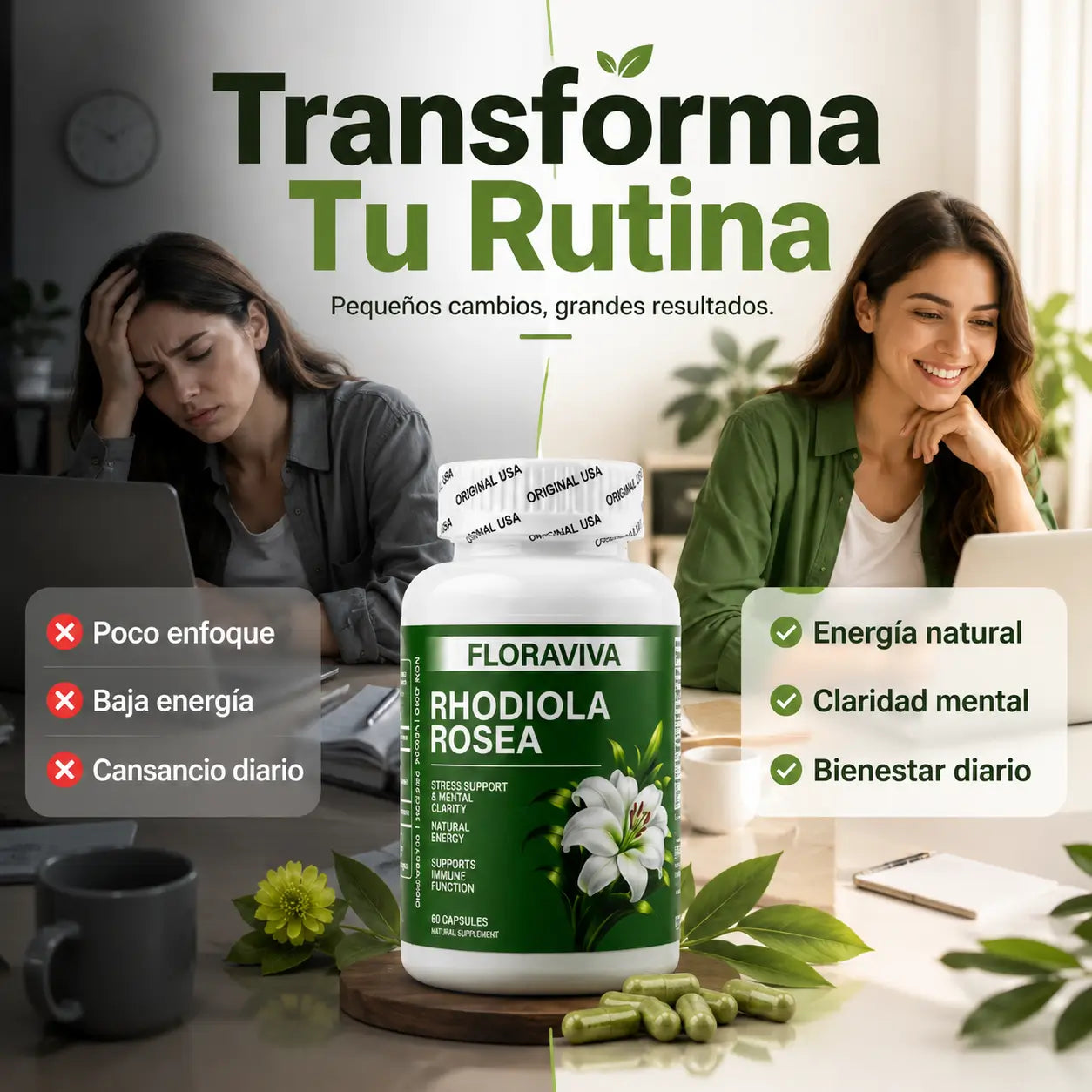 Floraviva NeuroZen®: Rhodiola Rosea para Enfoque y Bienestar