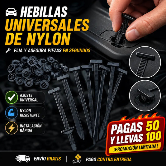 AutoFix Pro®️: Kit de 100 Hebillas Universales de Nylon