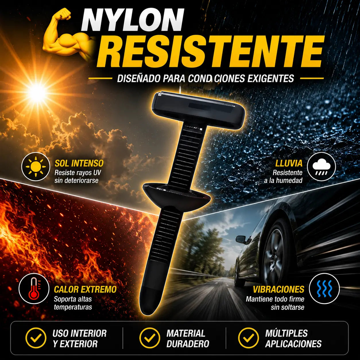 AutoFix Pro®️: Kit de 100 Hebillas Universales de Nylon