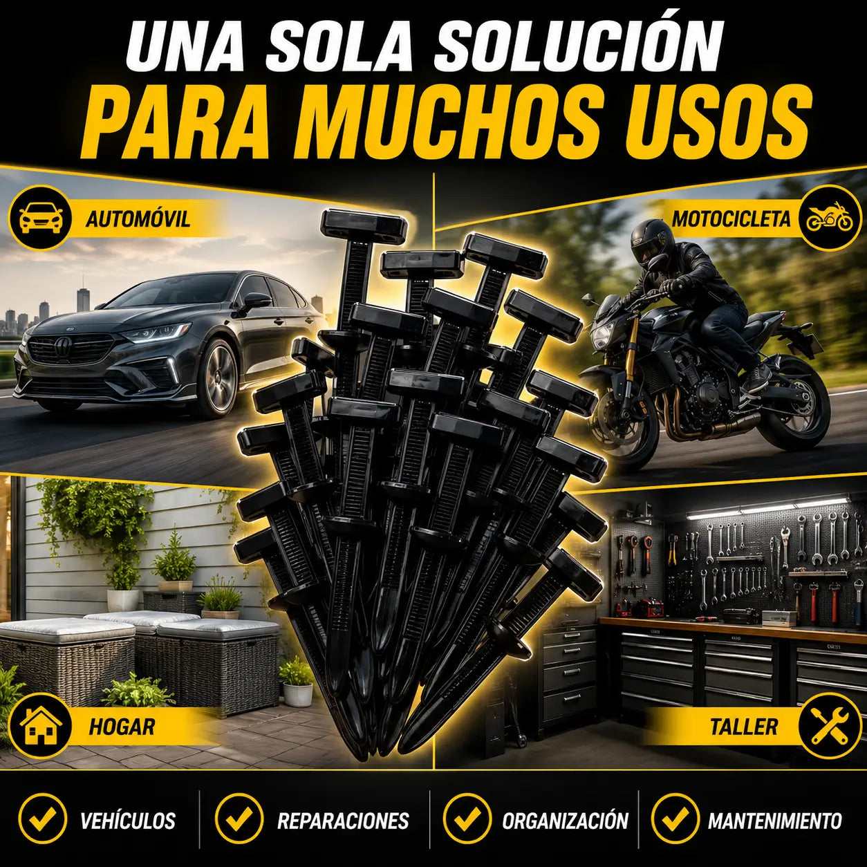 AutoFix Pro®️: Kit de 100 Hebillas Universales de Nylon