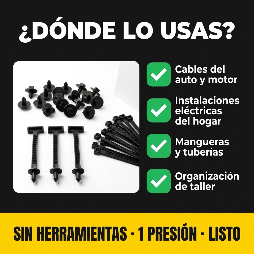 Usos del SnapFix 100: auto, hogar, taller, instalaciones eléctricas
